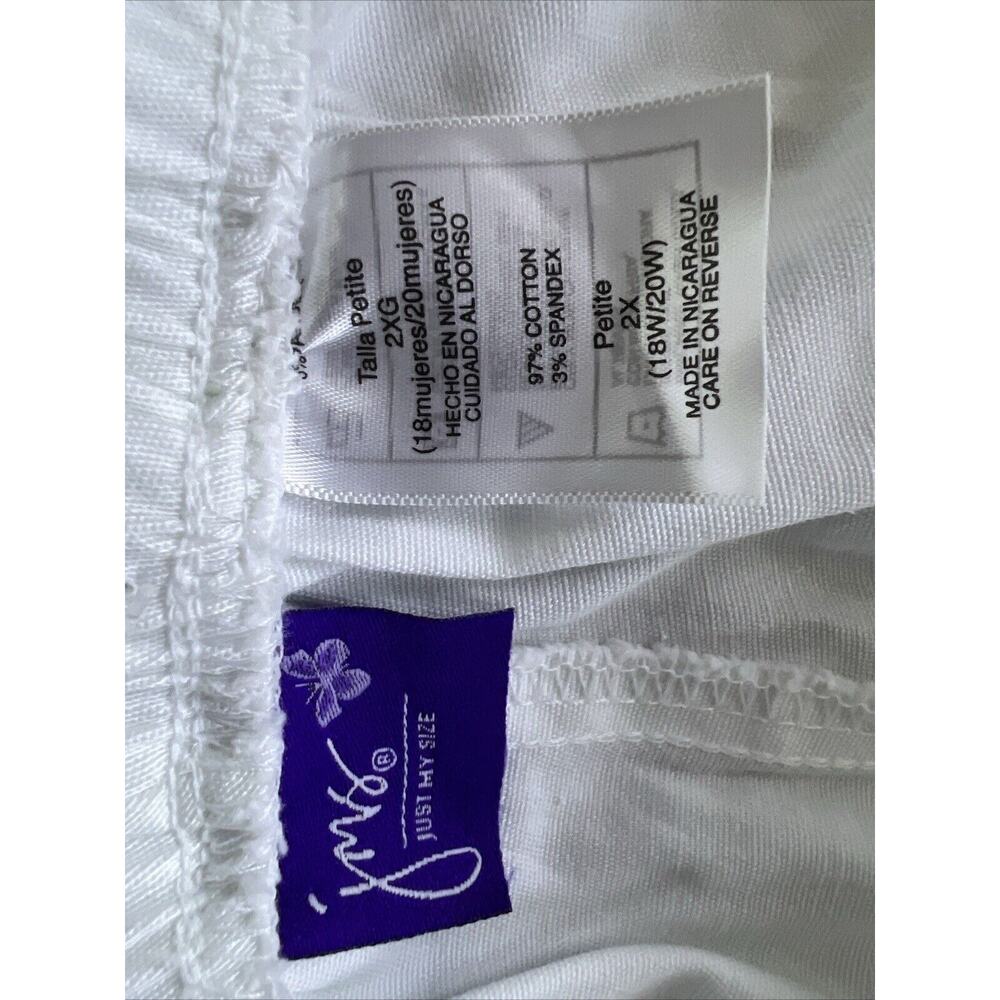 JMS Just My Size Women's Pull On White Pants Size 2XL Mid Rise 2 Pocket - Picture 4 of 8